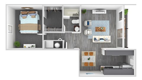 a 1 bedroom floor plan  the crossings